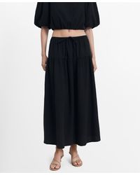 Mango - Cotton Drawstring Skirt - Lyst
