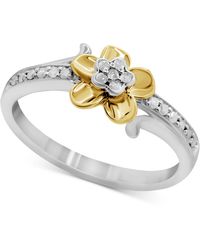 Macy's - Diamond Flower Ring (1/10 Ct. T.w. - Lyst