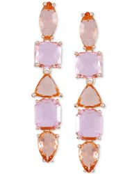 Guess - Mixed Cut Crystal Linear Drop Earrings - Lyst