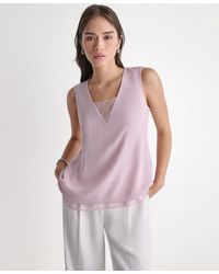 BCBGMAXAZRIA - Sleeveless V-neck Blouse - Lyst