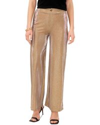 Vince Camuto - Metallic Relaxed Straight-leg Trousers - Lyst