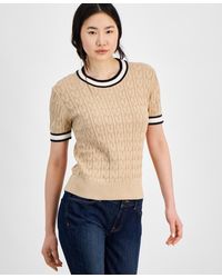 Tommy Hilfiger - Short-sleeve Cable-knit Sweater - Lyst