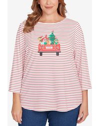Ruby Rd. - Plus Size Christmas Truck Striped Knit Top - Lyst