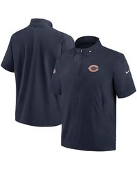 Nike - Chicago Bears Sideline Coach Short Sleeve Hoodie Quarter-zip Jacket - Lyst