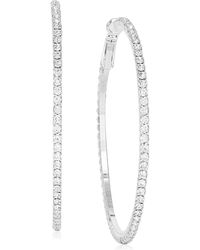 Link Up Link Up Diamante Hoop Earrings, 65mm - Metallic
