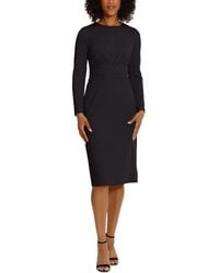 Maggy London - Scuba-crepe Gathered Midi Dress - Lyst