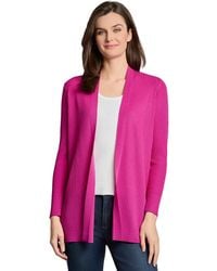 Jones New York - Sutton Open-front Side-slit Cardigan - Lyst