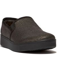 Fitflop - Rally Glitz-canvas Slip-on Skate Sneakers - Lyst