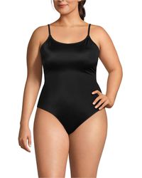 Lands' End - Plus Size Tugless Thin Strap One Piece Swimsuit - Lyst