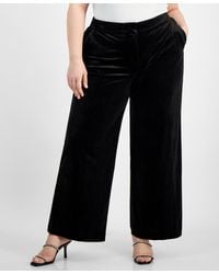Tahari - Plus Size Velvet Mid-rise Wide-leg Pants - Lyst