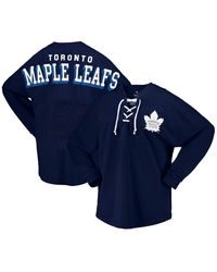 Fanatics - Toronto Maple Leafs Spirit Lace-up V-neck Long Sleeve Jersey T-shirt - Lyst
