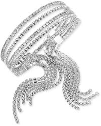 INC International Concepts - Crystal & Chain Fringe Multi-row Statement Cuff Bracelet - Lyst