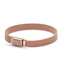 PANDORA - Gold-plated Reflexions Long Clasp Pave Bracelet - Lyst