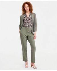 Kasper - Open Front A Line Cardigan Knot Front Sleeveless Top Fly Front Slim Pants - Lyst