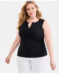 Style & Co. - Plus Size Split-neck Tank Top - Lyst