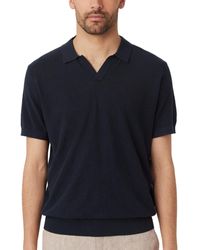 Frank And Oak - Slim Fit Short Sleeve Textured Open Collar Polo Sweater - Lyst