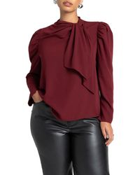 Eloquii - Plus Size Drape Front Blouse - Lyst