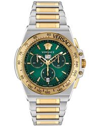 Versace - Swiss Chronograph Greca Extreme Two-tone Stainless Steel Bracelet Watch 45mm - Lyst
