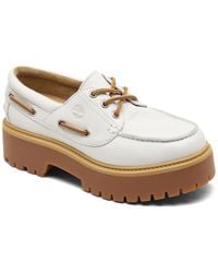 Timberland - Stone Street 3-eye Premium Leather Platform Boat Shoes From Finish Line - Lyst