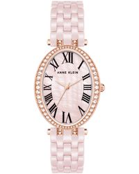 Anne Klein - Three-hand Quartz Pink Ceramic Bracelet Watch - Lyst