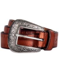 Frye - Novelty Buckle Tooling Belt - Lyst