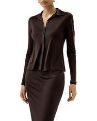 LILYSILK - Basic Slim Silk Jersey Shirt - Lyst