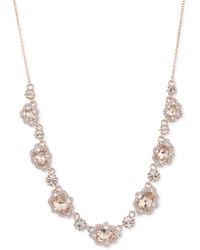 Marchesa - Rose Gold-tone Pavé & Pear-shape Crystal Statement Necklace, 16" + 3" Extender - Lyst