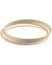Adornia - 14k Gold-plated Tri-color Skinny 7-piece Bangle Set - Lyst