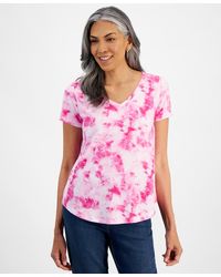 Style & Co. - Petite Hamptons Dye Perfect V-neck T-shirt - Lyst