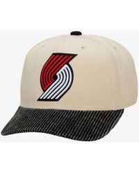 Mitchell & Ness - Mitchell Ness Cream/black Portland Trail Blazers Washed Corduroy Pro Crown Snapback Hat - Lyst