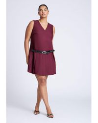 Eloquii - Plus Size Pleated Mini Dress With Belt - Lyst