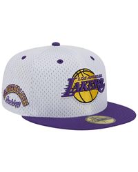 KTZ - White/purple Los Angeles Lakers Throwback 2tone 59fifty Fitted Hat - Lyst