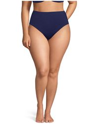 Lands' End - Plus Size Chlorine Resistant Smoothing Control High Waisted Bikini Bottoms - Lyst