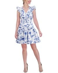 Vince Camuto - Printed Tiered Fit & Flare Dress - Lyst