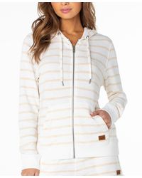 Roxy - Perfect Wave Striped Zip-up Hoodie - Lyst