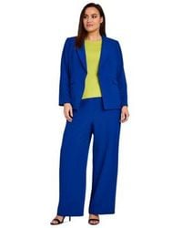 Tahari - Asl Plus Size One Button Blazer Knit Top Wide Leg Pants - Lyst