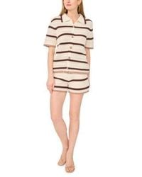 1.STATE - Striped Button Down Shirt Pull On Shorts - Lyst