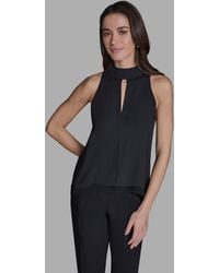 BCBGMAXAZRIA - Sleeveless Halter Neck Blouse - Lyst