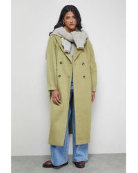 Warehouse - Oversized Pleat Back Detail Maxi Coat - Lyst