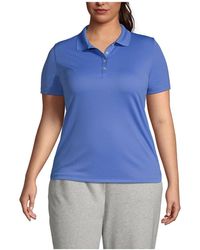 Lands' End - Plus Size Short Sleeve Solid Active Polo - Lyst
