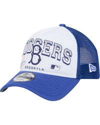 KTZ - Los Angeles Dodgers Retro Wordmark 9forty A-frame Trucker Adjustable Hat - Lyst