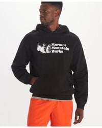 Marmot - Mmw Logo Fleece Pullover Hoodie Sweatshirt - Lyst