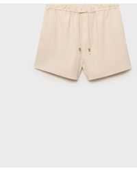 Mango - Straight-fit Drawstring Linen Shorts - Lyst