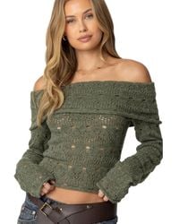 Edikted - Kenna Fold Over Knit Top - Lyst