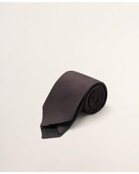 Mango - Solid Linen-silk-blend Tie - Lyst