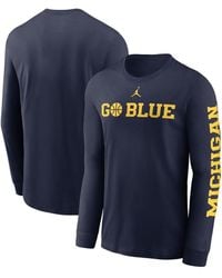 Nike - Michigan Wolverines Basketball Icon Two-hit Long Sleeve T-shirt - Lyst