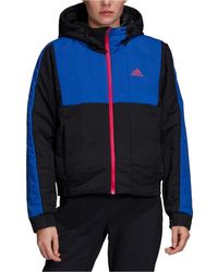 adidas originals hooded coat with back logo in black