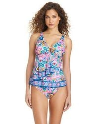 Beyond Control - Artistic Paisley Front Cascade Adjustable Straps Tankini Top High Waist Swim Bottom - Lyst