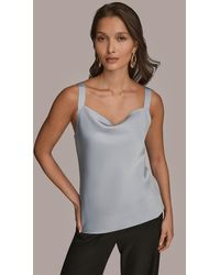 Donna Karan - Silk Cowl Neck Sleeveless Camisole Top - Lyst