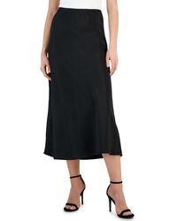 Tahari - Solid Satin Side-zip Maxi Skirt - Lyst